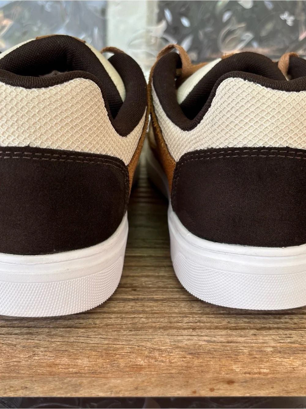 Volcom Men workwear Comp toe Sneakers in Brown and Cream with Dark Brown Accents